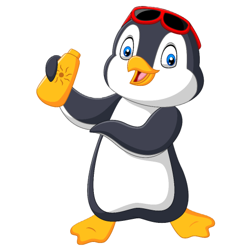 cartoon penguin with sunglasses